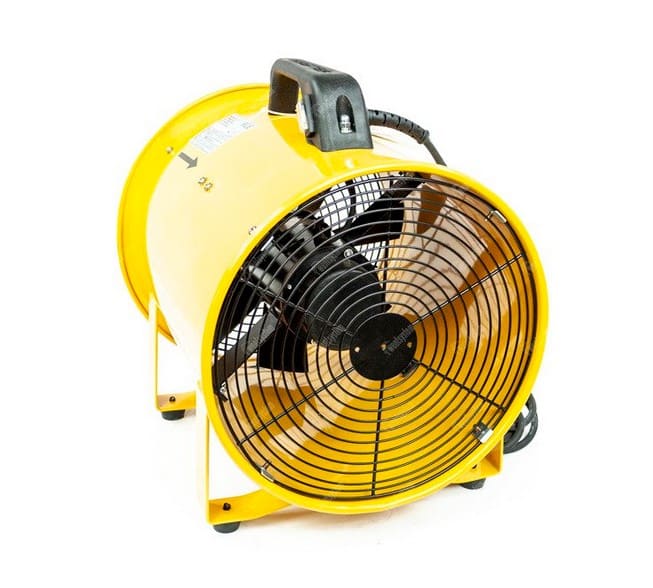 Bärbar Industrifläkt Axial 230W 1500 m³/h Gul Rörmodell, Master - 8