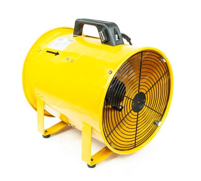 Bärbar Industrifläkt Axial 230W 1500 m³/h Gul Rörmodell, Master - 9