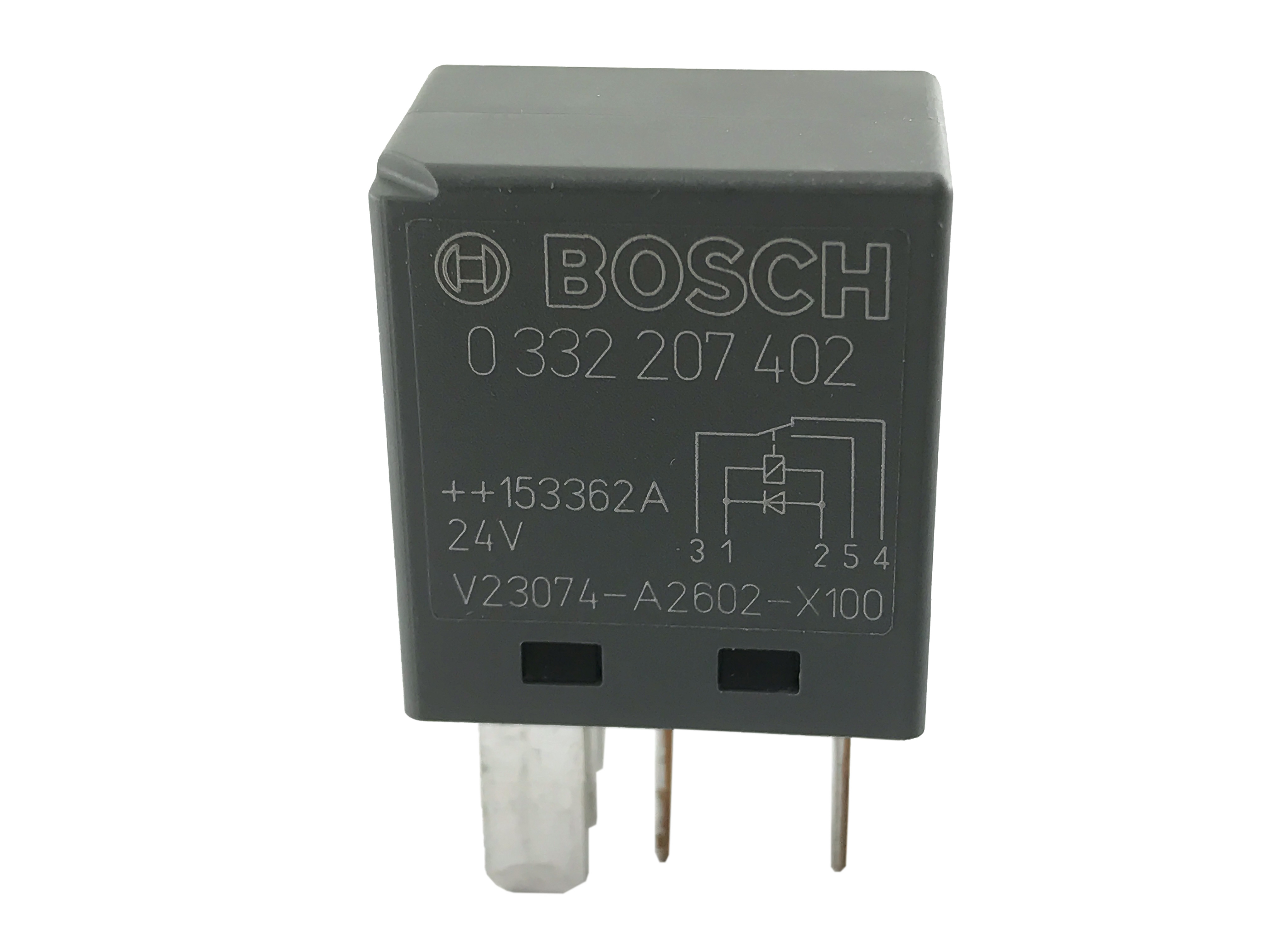 Microrelä Bosch 24 V 10/15A med diod utan fäste - 3