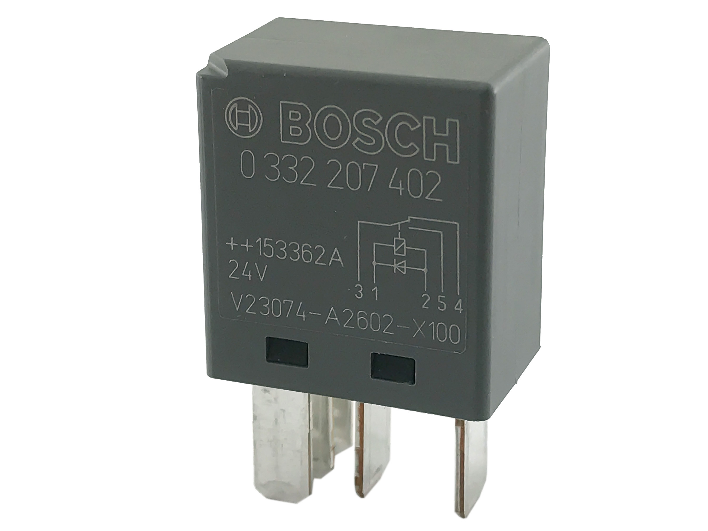 Microrelä Bosch 24 V 10/15A med diod utan fäste - 2