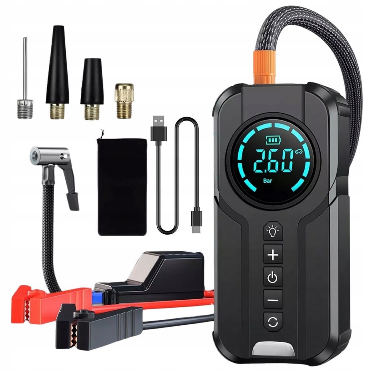 Övriga10 Kraftfull Booster Powerbank Starthjälp och Luftpump 2-i-1, 1000 A, 8400mAh
