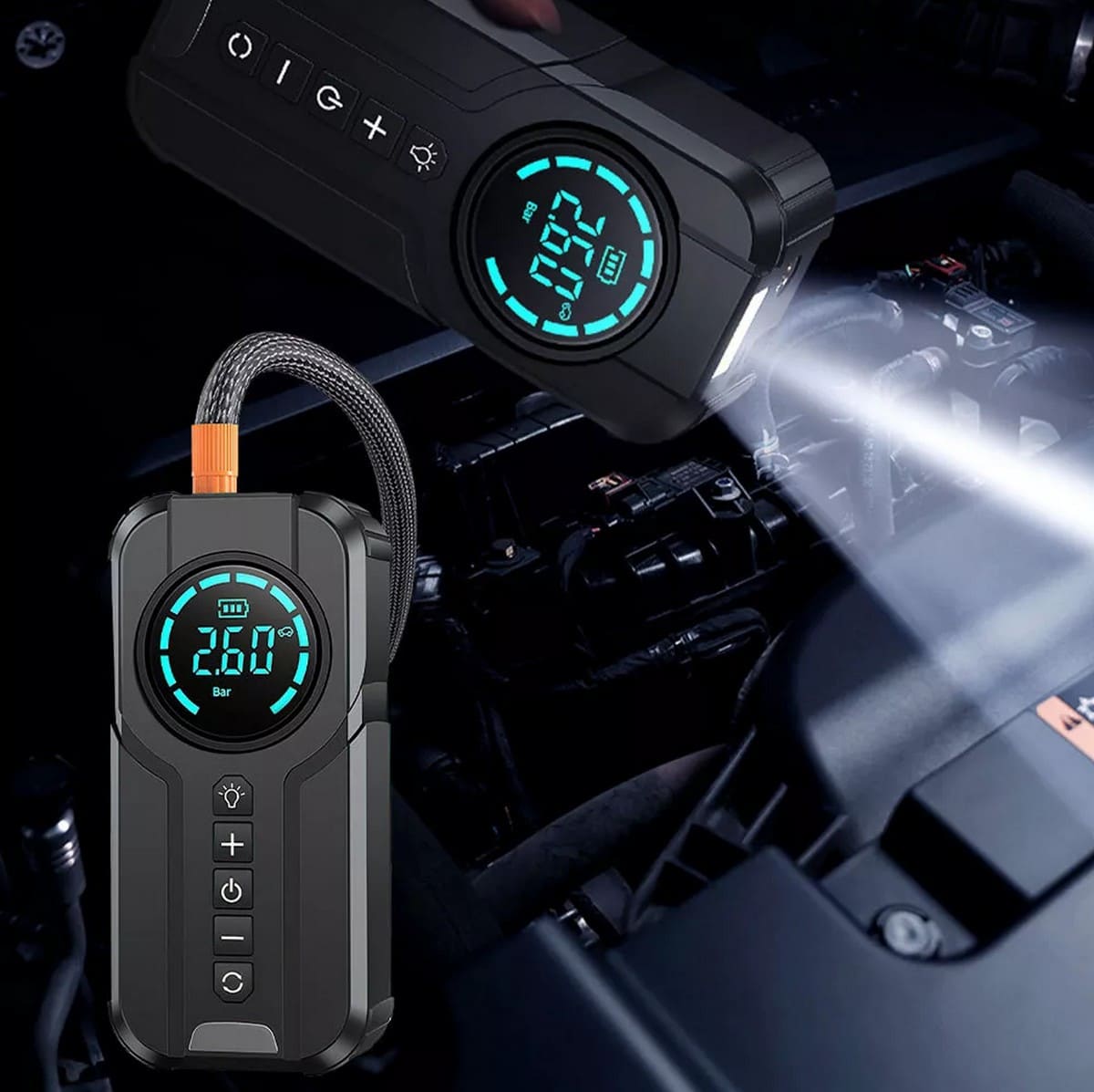 Övriga10 Kraftfull Booster Powerbank Starthjälp och Luftpump 2-i-1, 1000 A, 8400mAh - 5