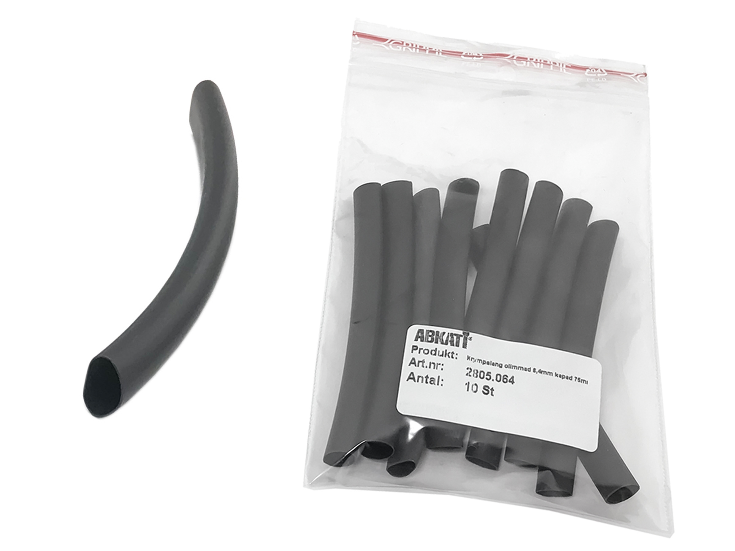 Krympslang olimmad 6,4 mm kapad 75 mm 10 st /frp