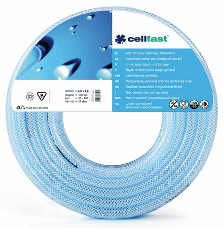 CellFast Universalslang, förstärkt, transparent, PVC, 8-25 mm, 50m −10/+60°С (Storlek (mm) : 16)
