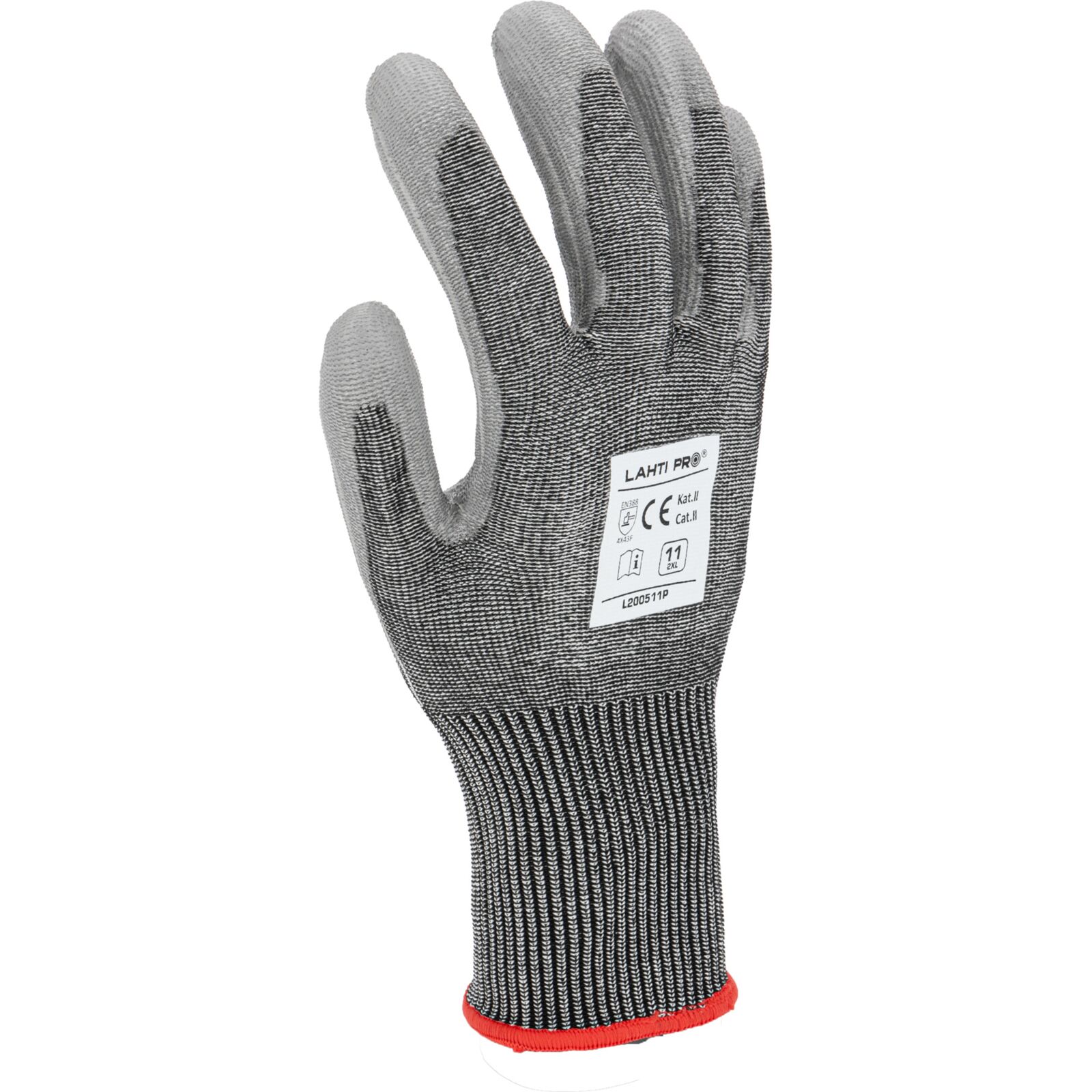 LahtiPro Arbetshandskar PU, med skärskydd F, CE, LAHTI (Handskestorlek : 10 [XL] Handlängd 20,4cm Omkrets 25,4cm) - 3