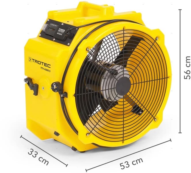 Högpresterande fläkt 53 cm 5000m3/h 130Pa, Trotec - 3