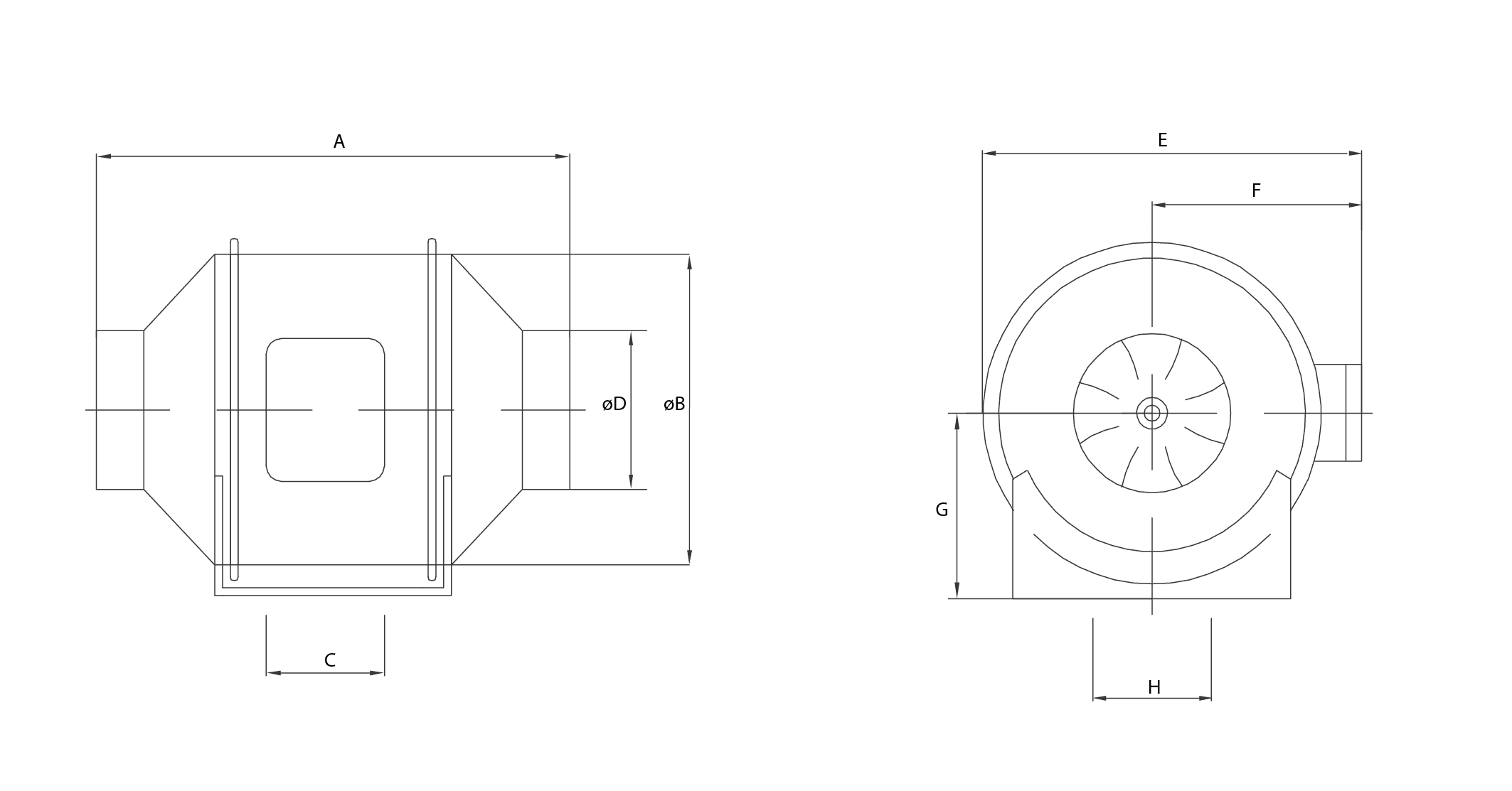Kanalfläkt 125 mm, 284m3/h, 159Pa, 33W, rörfläkt, Ferono - 9