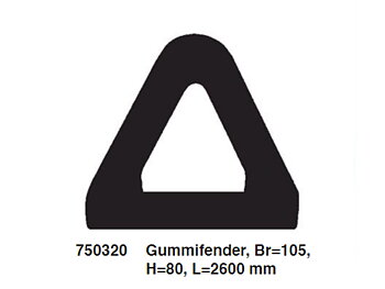 Gummifender 105x85 mm L=2,6 m