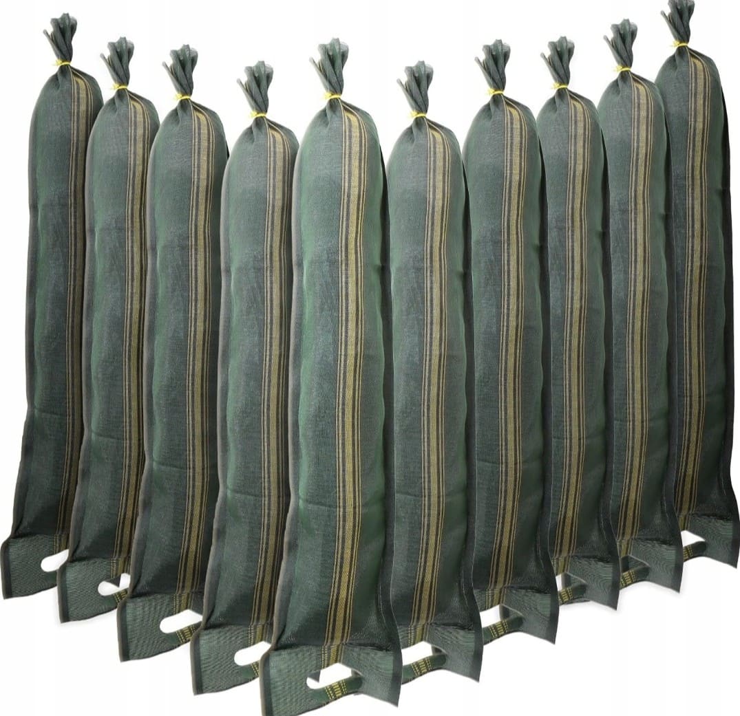 Sandsäck 11st, översvämningsskydd, säck 25 x 100 cm, 15 kg