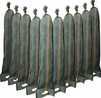 Sandsäck 11st, översvämningsskydd, säck 25 x 100 cm, 15 kg