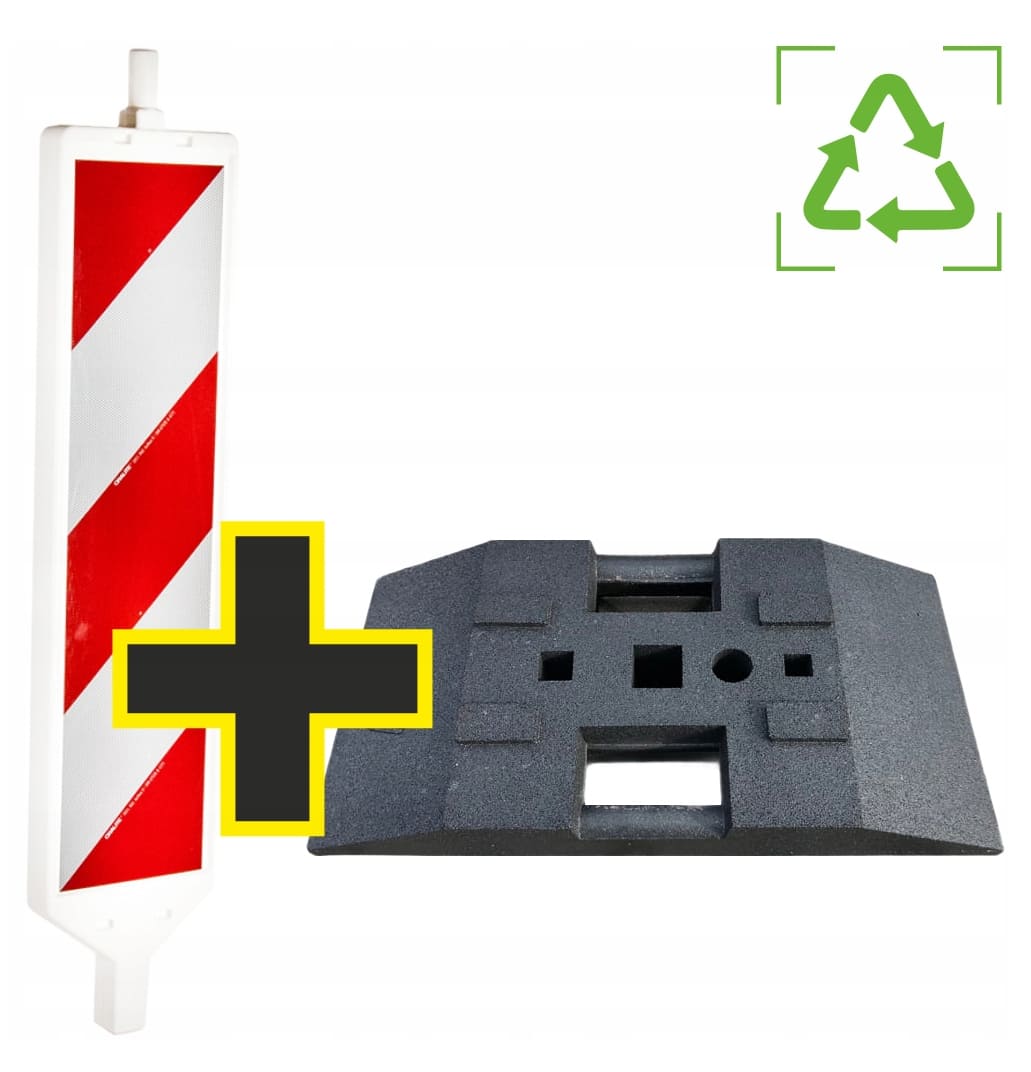 Sidomarkeringsskärm X3 U-21 a/b PVC 130cm Reflex Gen.1 + 25kg Gummibas PREMIUM