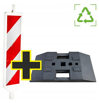 Sidomarkeringsskärm X3 U-21 a/b PVC 130cm Reflex Gen.1 + 25kg Gummibas PREMIUM