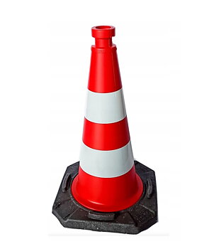 Trafikkon 50 cm Tung 2,8 kg Reflexfolie Termoplast 30x30 cm Bas