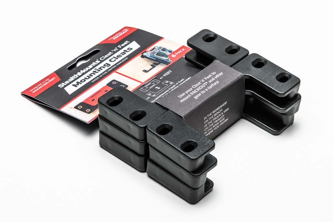 Stealth Mounts Monteringsfästen Cleat n Feet 6-pack ABS Väggförvaring Svart, StealthMounts