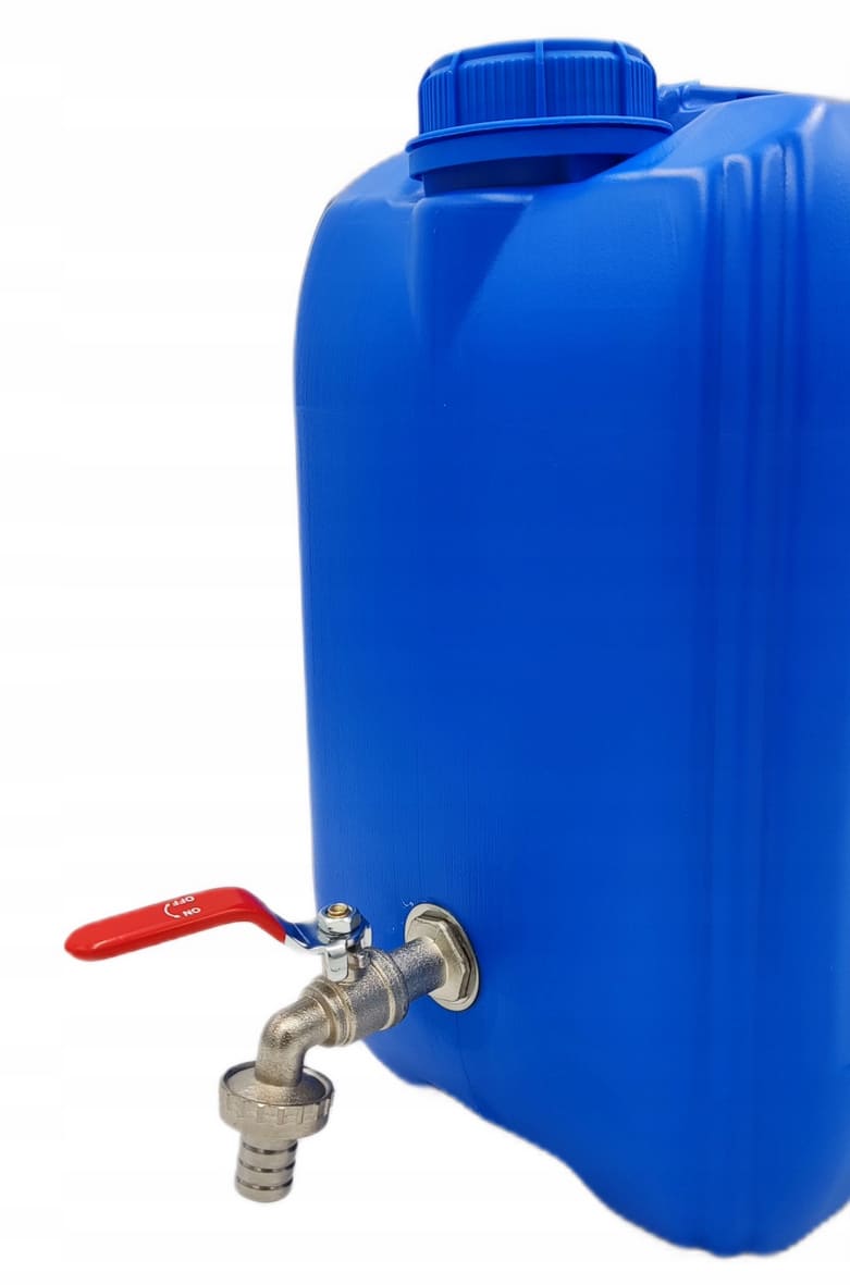Vattendunk 20L med kran, lock, bärhandtag, plastdunk 27 x 24 x 38, 5 cm - 6