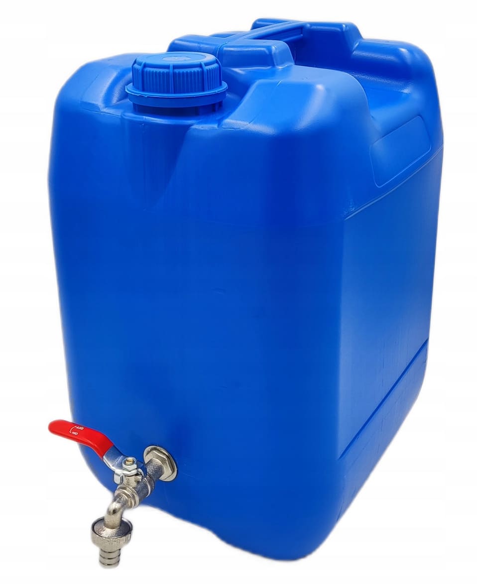 Vattendunk 20L med kran, lock, bärhandtag, plastdunk 27 x 24 x 38, 5 cm - 5