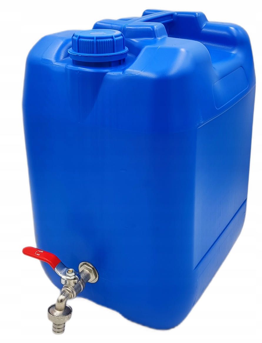 Vattendunk 20L med kran, lock, bärhandtag, plastdunk 27 x 24 x 38, 5 cm