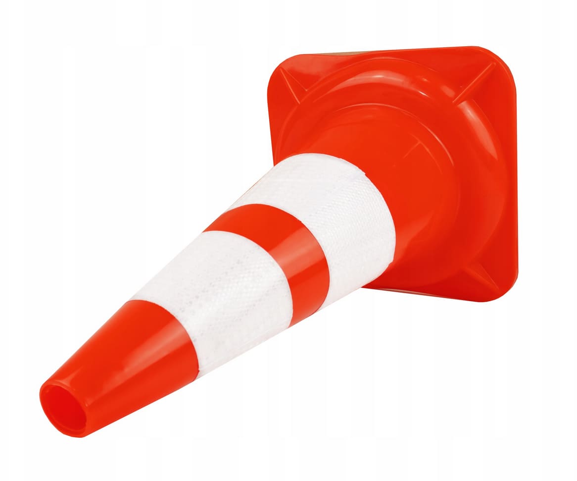 Mjuk Trafikkon PVC 50cm 2 Reflexränder 8-Pack, Vägkon Byggplats - 3