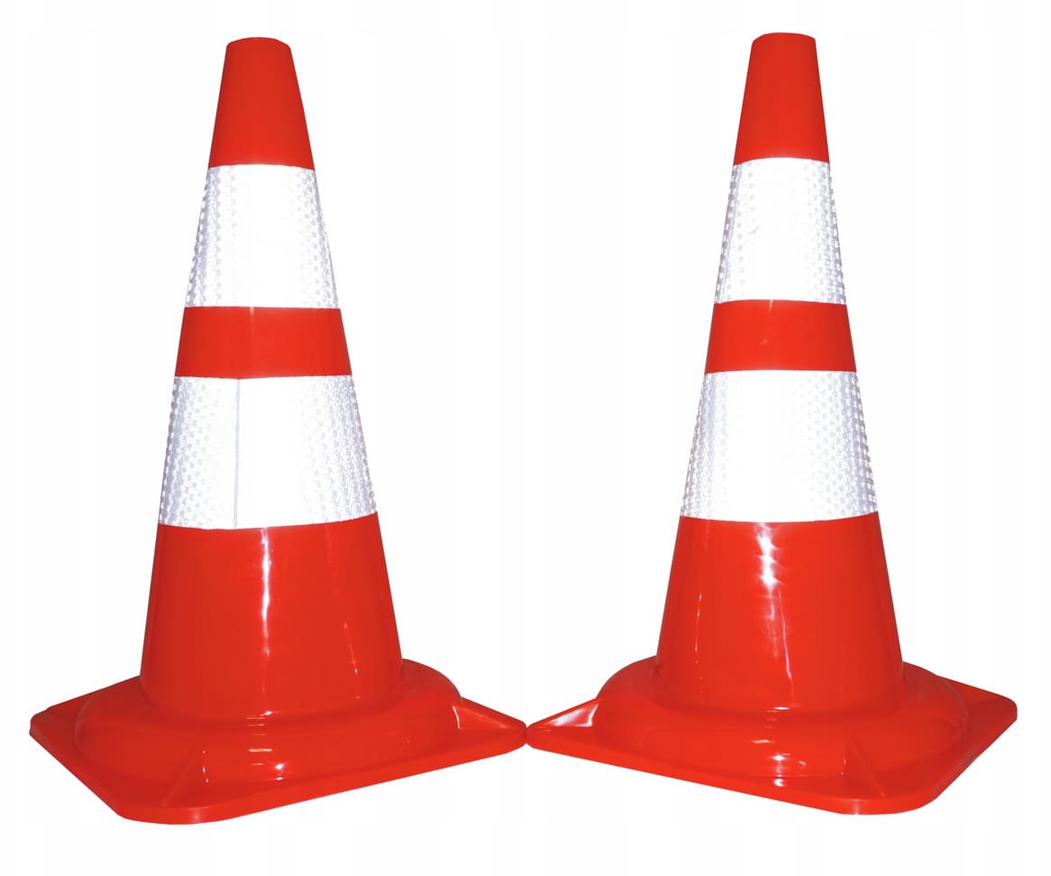 Mjuk Trafikkon PVC 50cm 2 Reflexränder 8-Pack, Vägkon Byggplats - 4