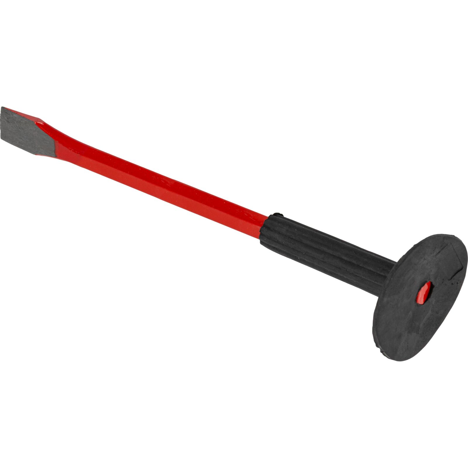 Platt Cold Chisel. Drop Förged. Hexagonal Shanks Painted in Röd with Black Rubber Protecting Grip. Desplay Label. st. 250 mm Lång - 3