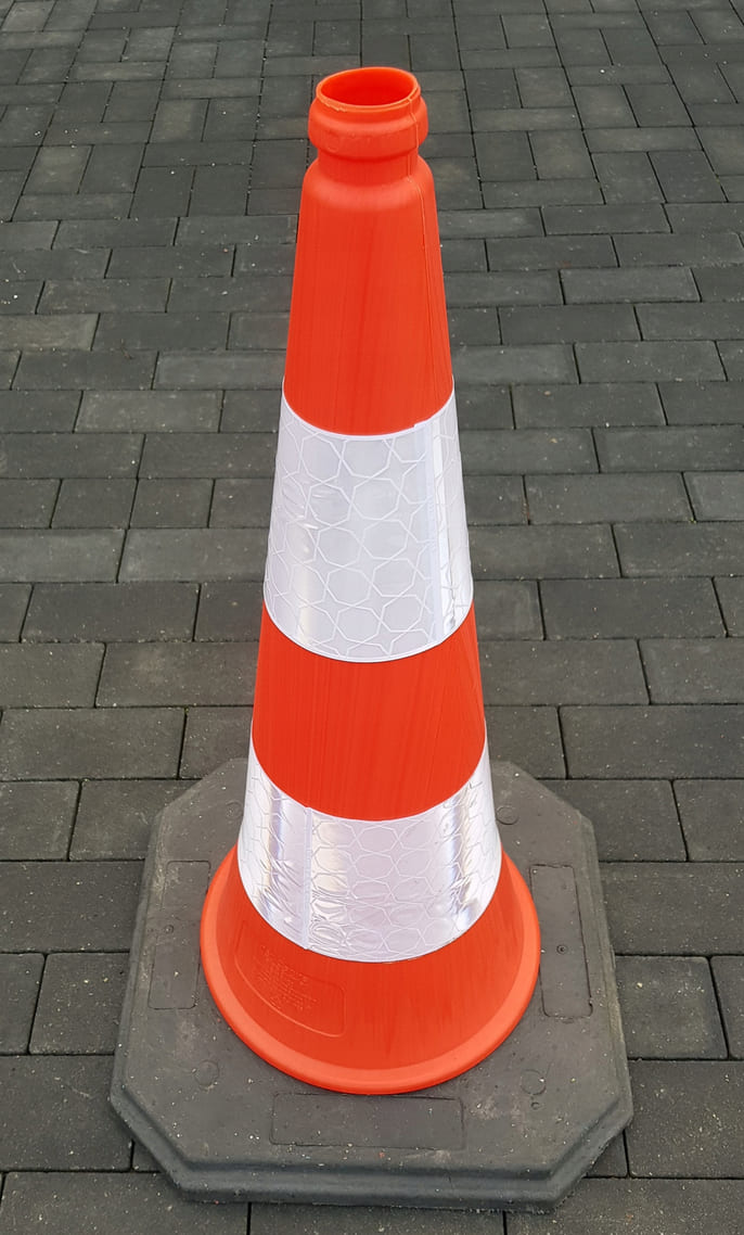 Tung Trafikkon U-23 75cm Reflexhylsa Gen.3 Bas 50x50cm 4,1kg - 2