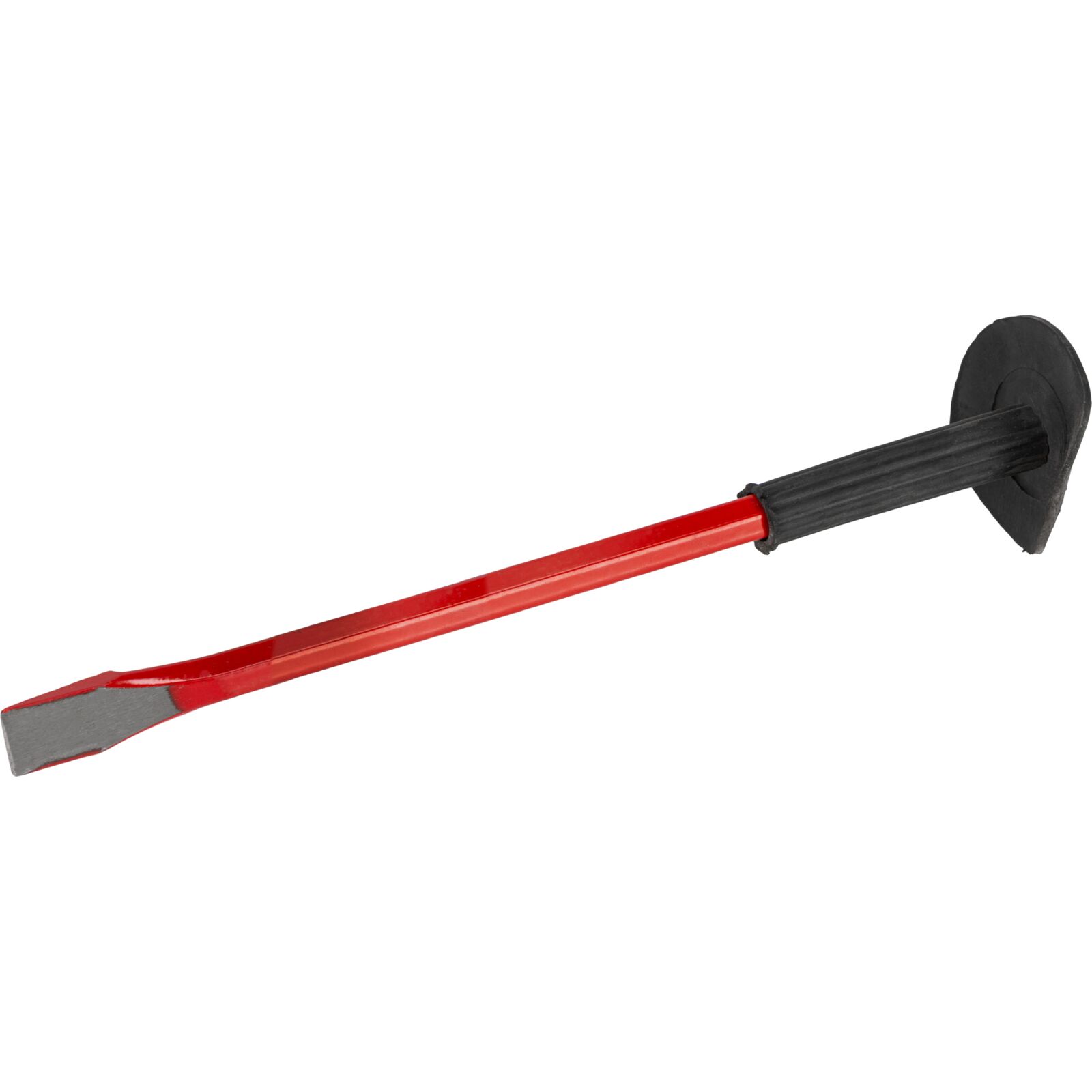 Platt Cold Chisel. Drop Förged. Hexagonal Shanks Painted in Röd with Black Rubber Protecting Grip. Desplay Label. st. 300 mm Lång - 2
