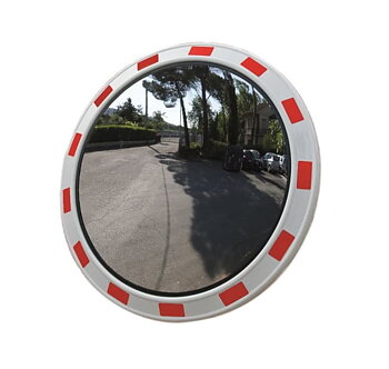 Övriga12 Trafikspegel U-18a 60cm Akryl Vit/Röd Ram Rörfäste 2", Vägspegel Parkering