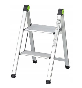 Hopfällbar Trappstege Mini Slim 2 Steg Aluminium 408x485x653mm, Stalco