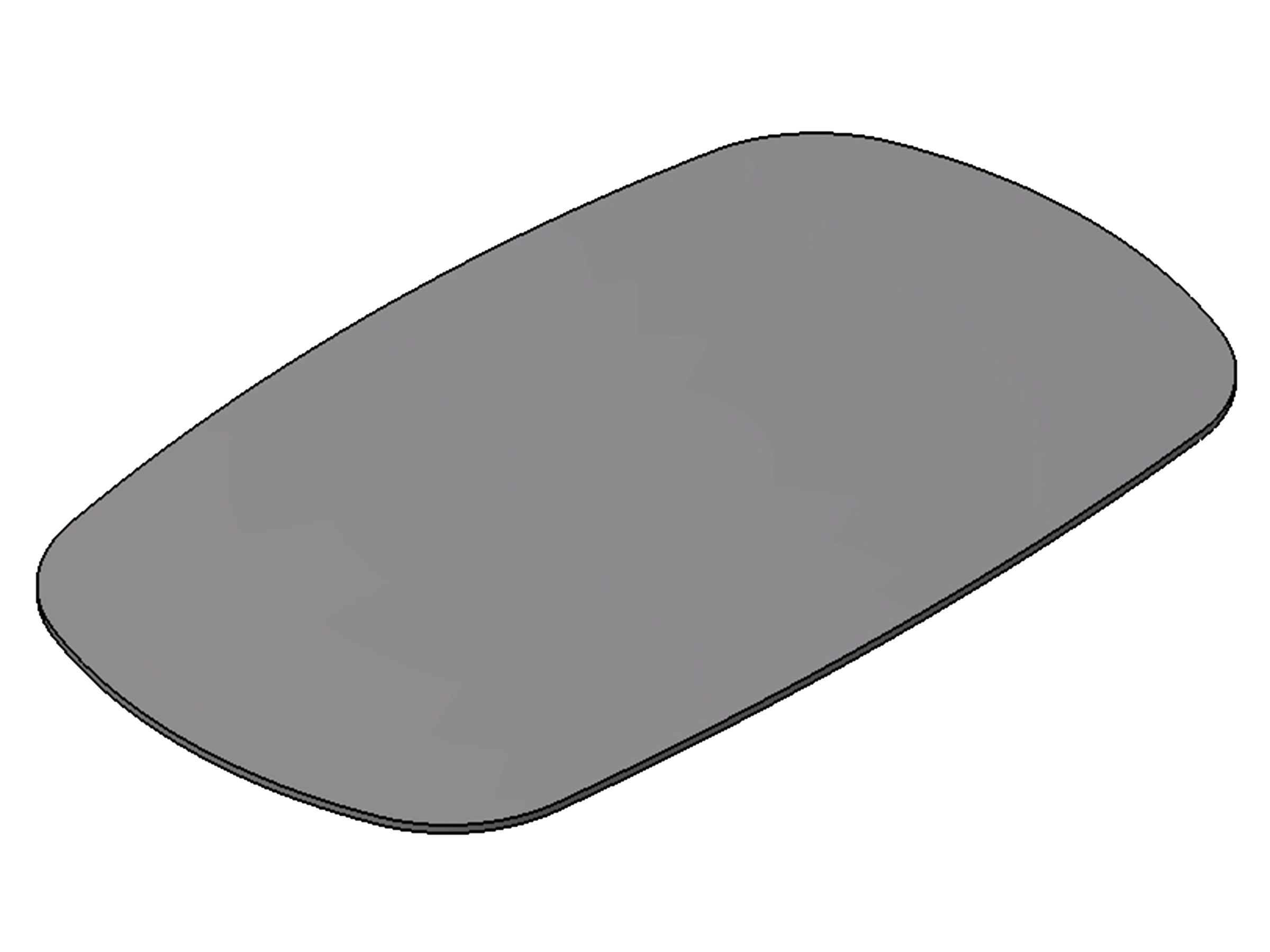 Spegelglas 250x150x3 mm R=2000