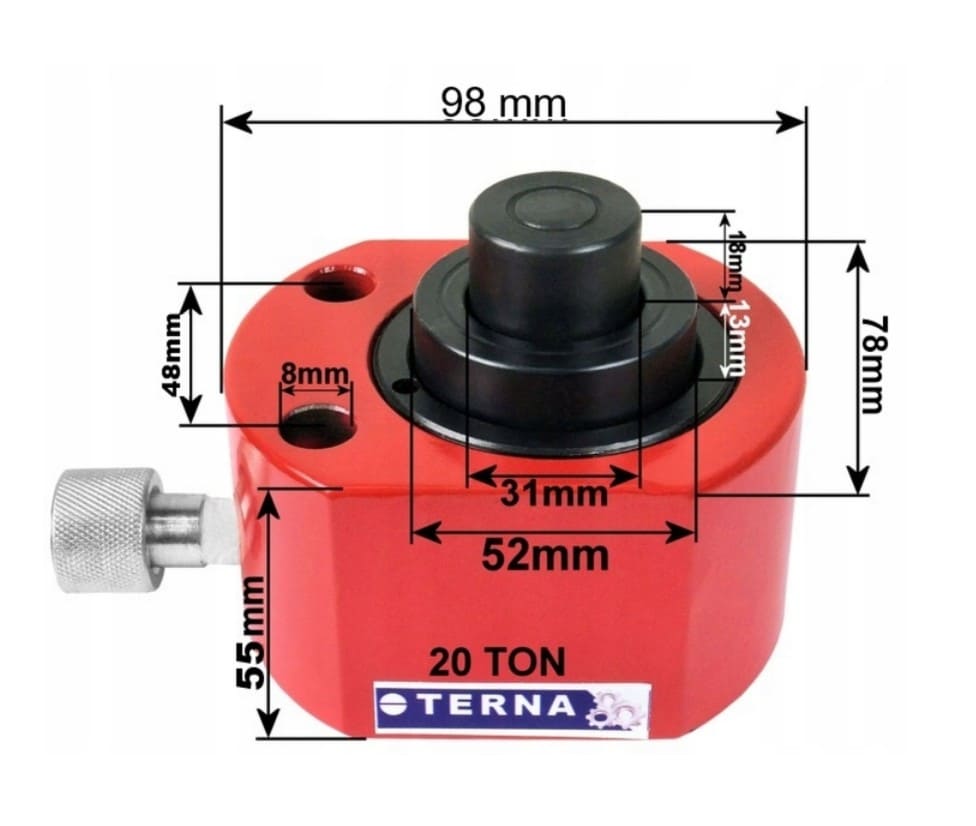 Övriga2 Hydraulcylinder Låg 20 Ton Dubbla Kolvar med Hydraulpump, Karossriktning - 5