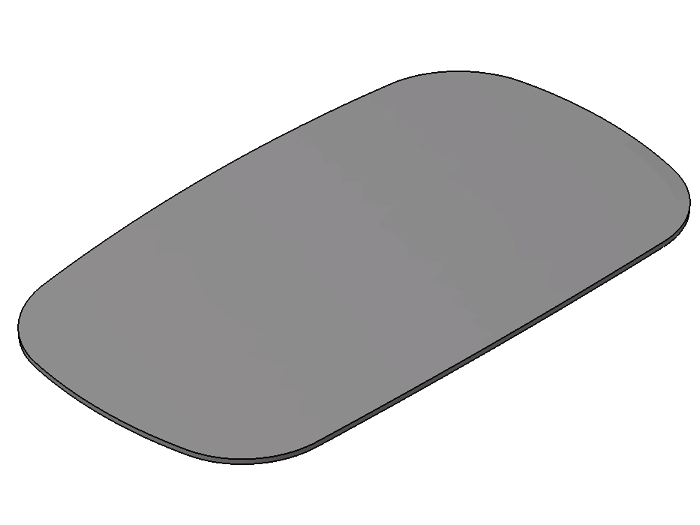Spegelglas 320x183x3 mm R=2000 tejpat