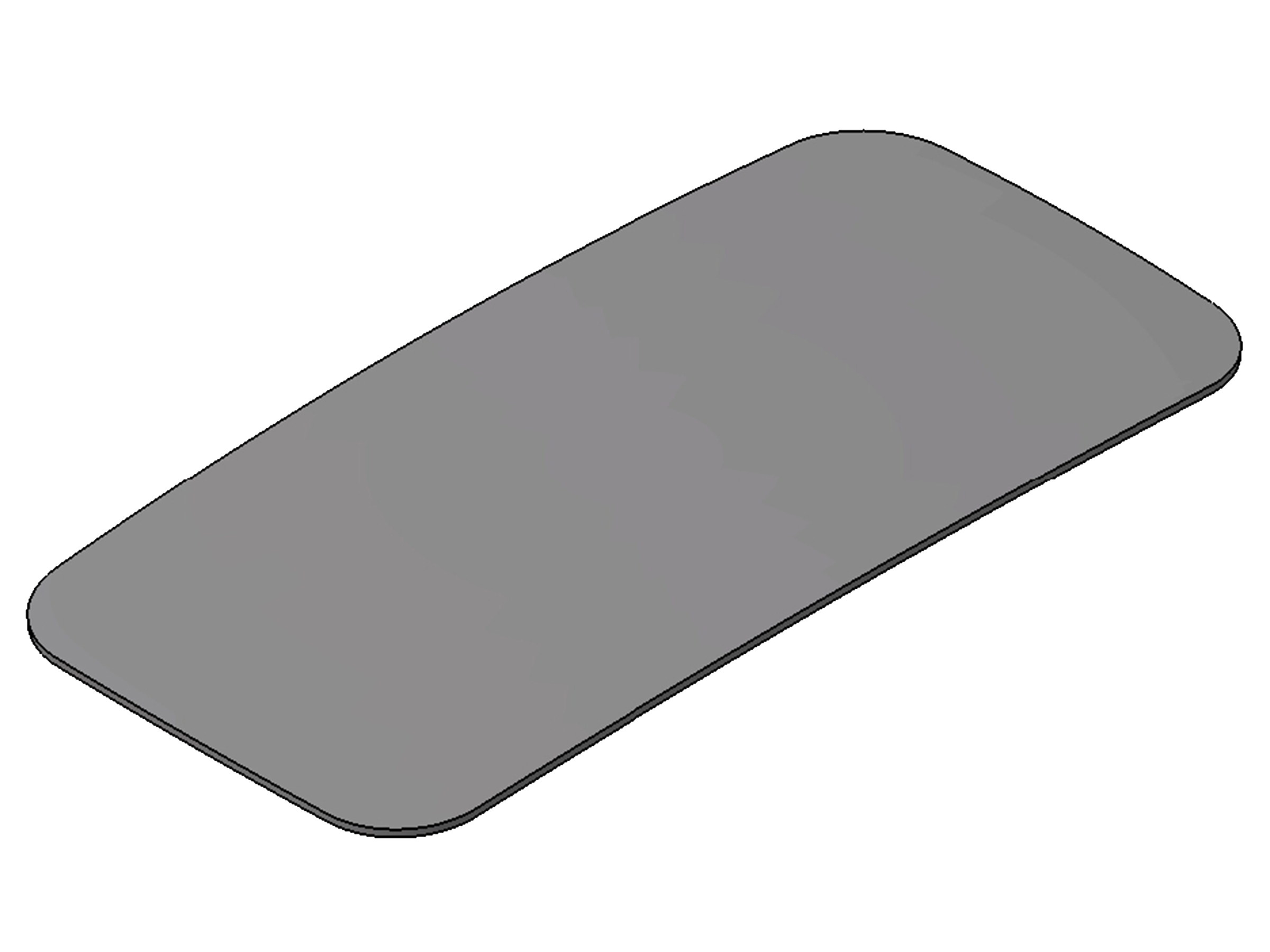 Spegelglas 364x175x3 mm R=2000