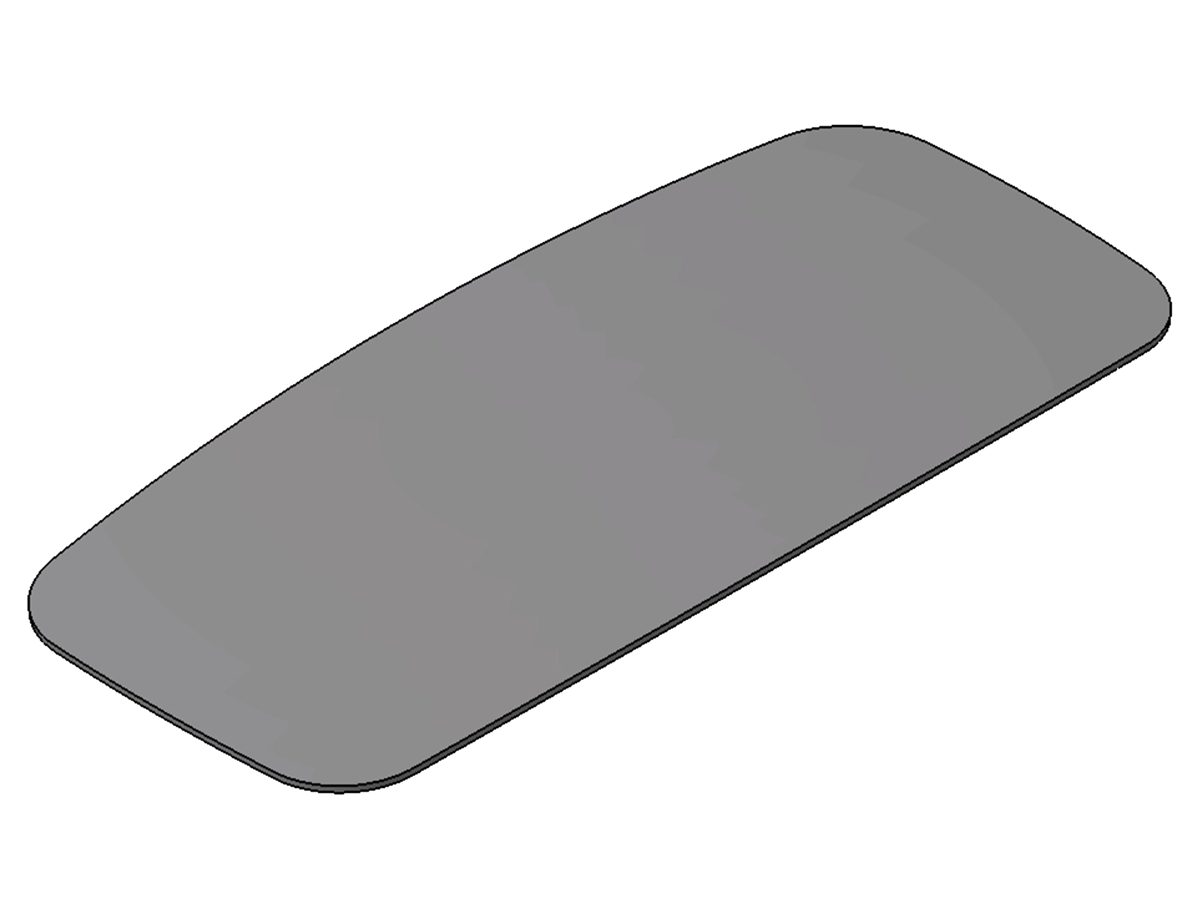 Spegelglas 429x193x3 mm R=2000