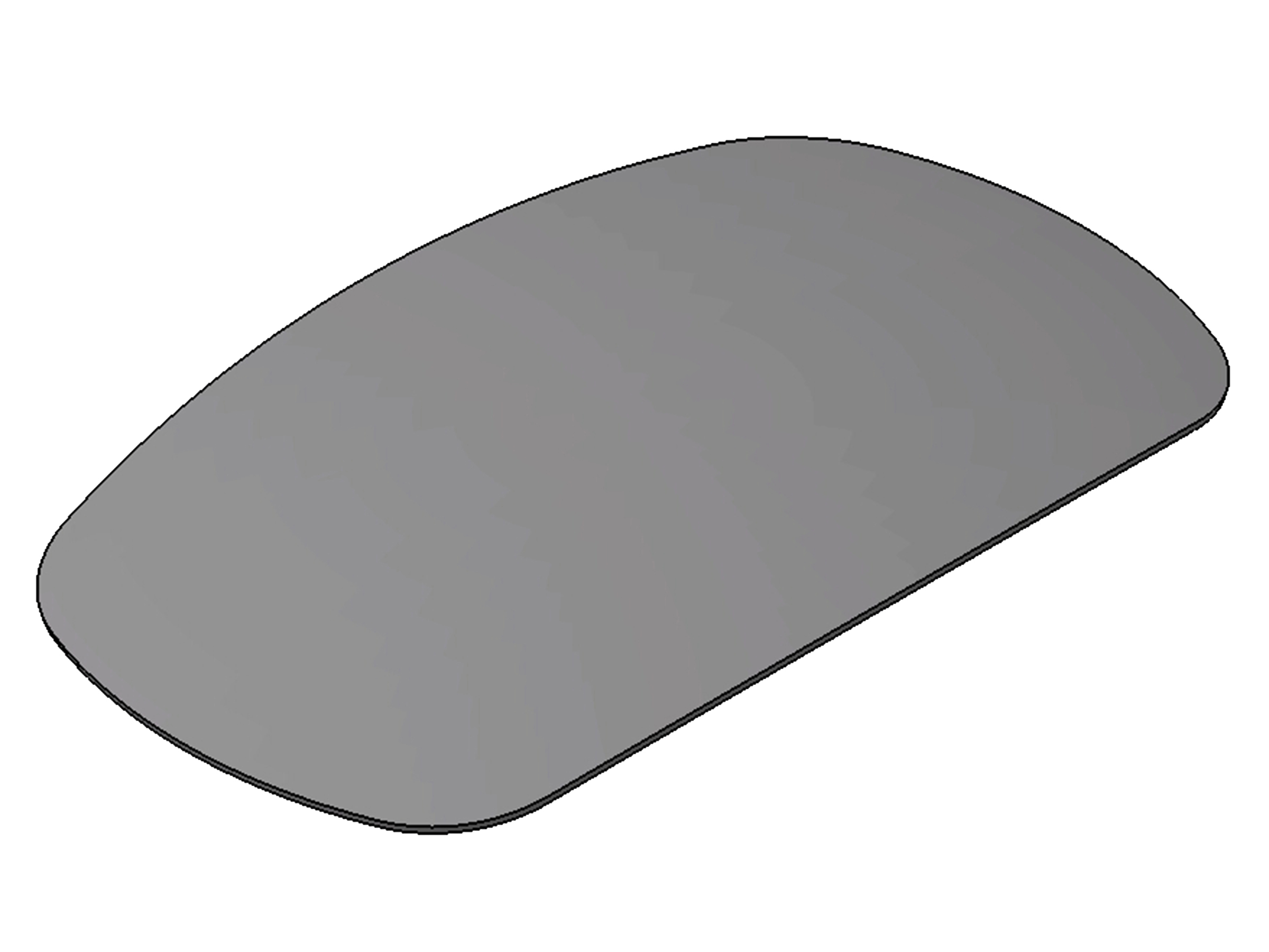 Spegelglas 429x199x3 mm R=1800 24 V
