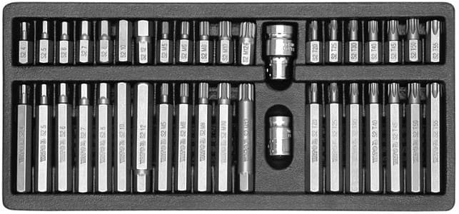 Verktygssats Insexnycklar TORX Spline, 40 delar, metallkassett, YATO - 2