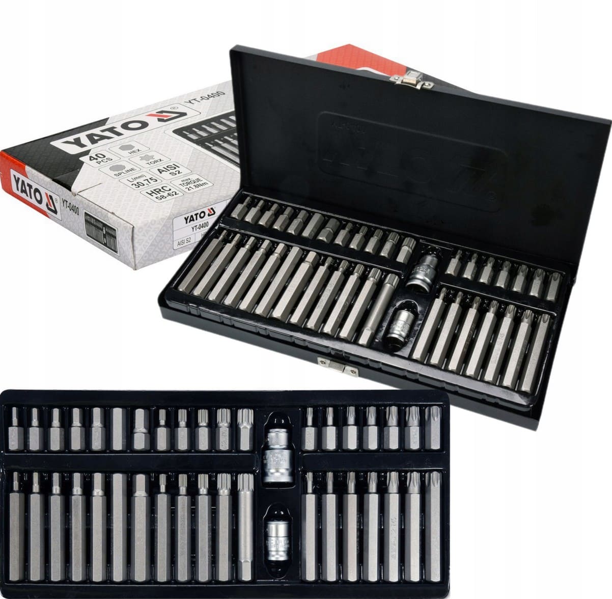 Verktygssats Insexnycklar TORX Spline, 40 delar, metallkassett, YATO