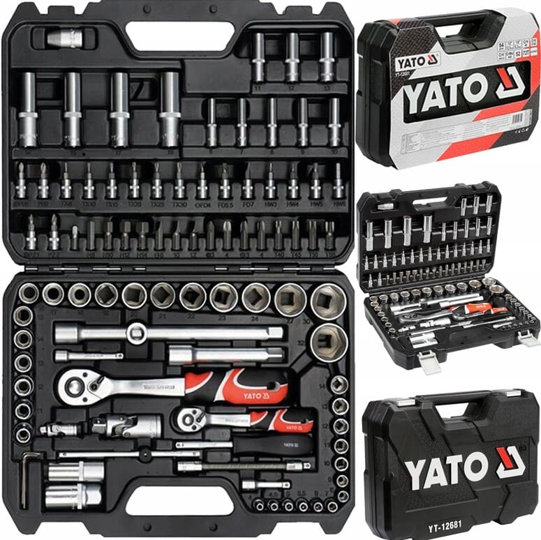 Hylsverktygssats 94 delar 1/2, 1/44-32 mm hylsor, spärrhandtag, YATO