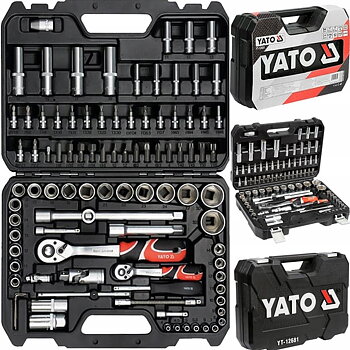 Hylsverktygssats 94 delar 1/2, 1/44-32 mm hylsor, spärrhandtag, YATO