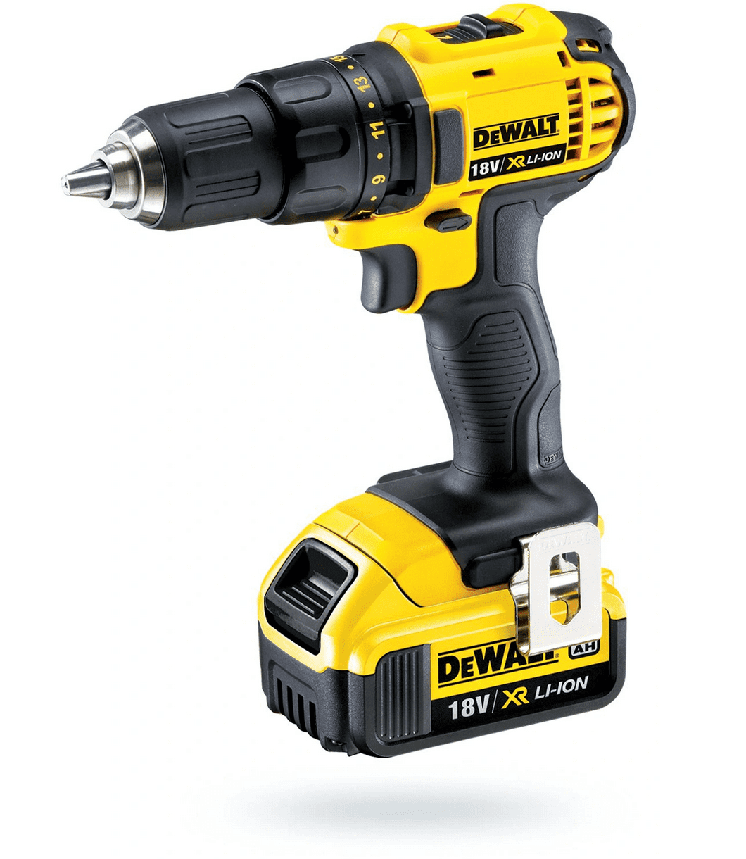 Skruvdragare, borr, 18V 2st batterier, snabbchuck, LED-belysning, 1.8 kg inkl. väska och laddare, DEWALT - 2