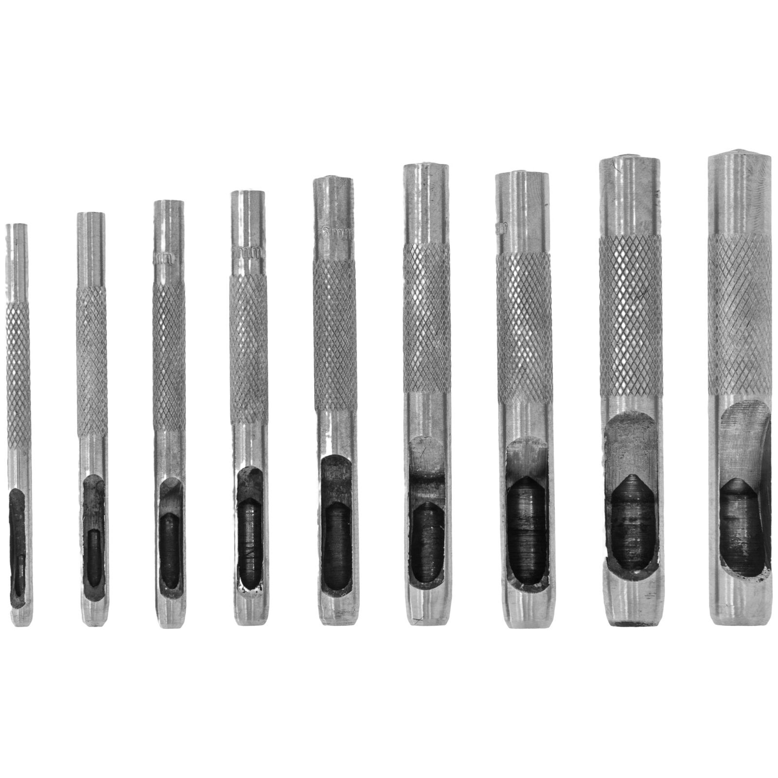 PROLINE TOOLS Stans, hålpipa för läder, sats 9st 2.5-10 mm HRC, Proline - 2