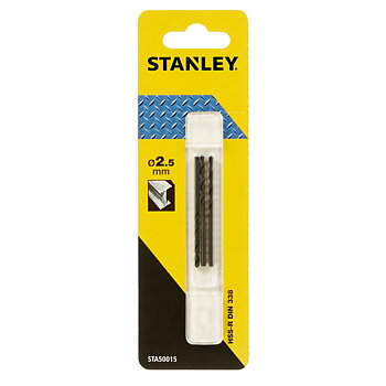 Metallborr 3st HSS-R DIN 2.5 x 57 x 30 mm, STANLEY