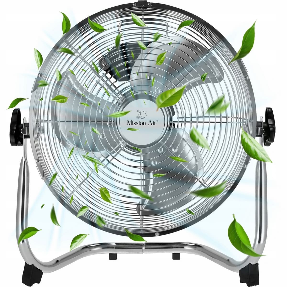 Stor kraftfull fläkt 50 cm (20) 120W, golvmodell, ganska tyst, 3 hastigheter, justerbar vinkel, Mission Air - 8