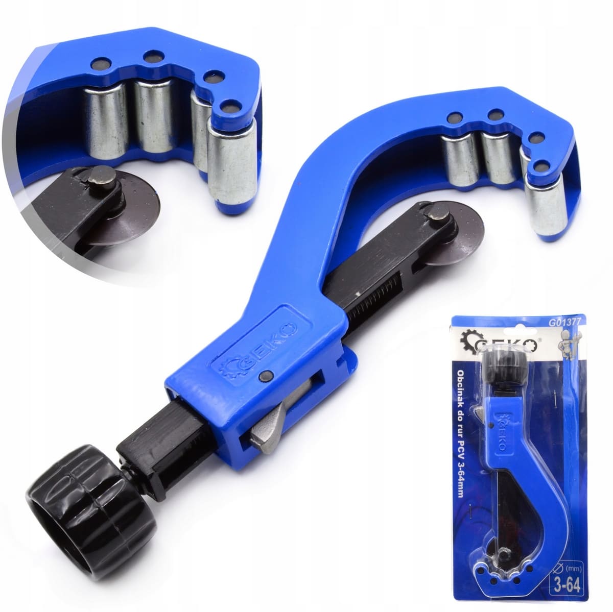 Röravskärare, rörsax för PVC, Koppar och aluminium, justerbar 3-64 mm, Geko - 5