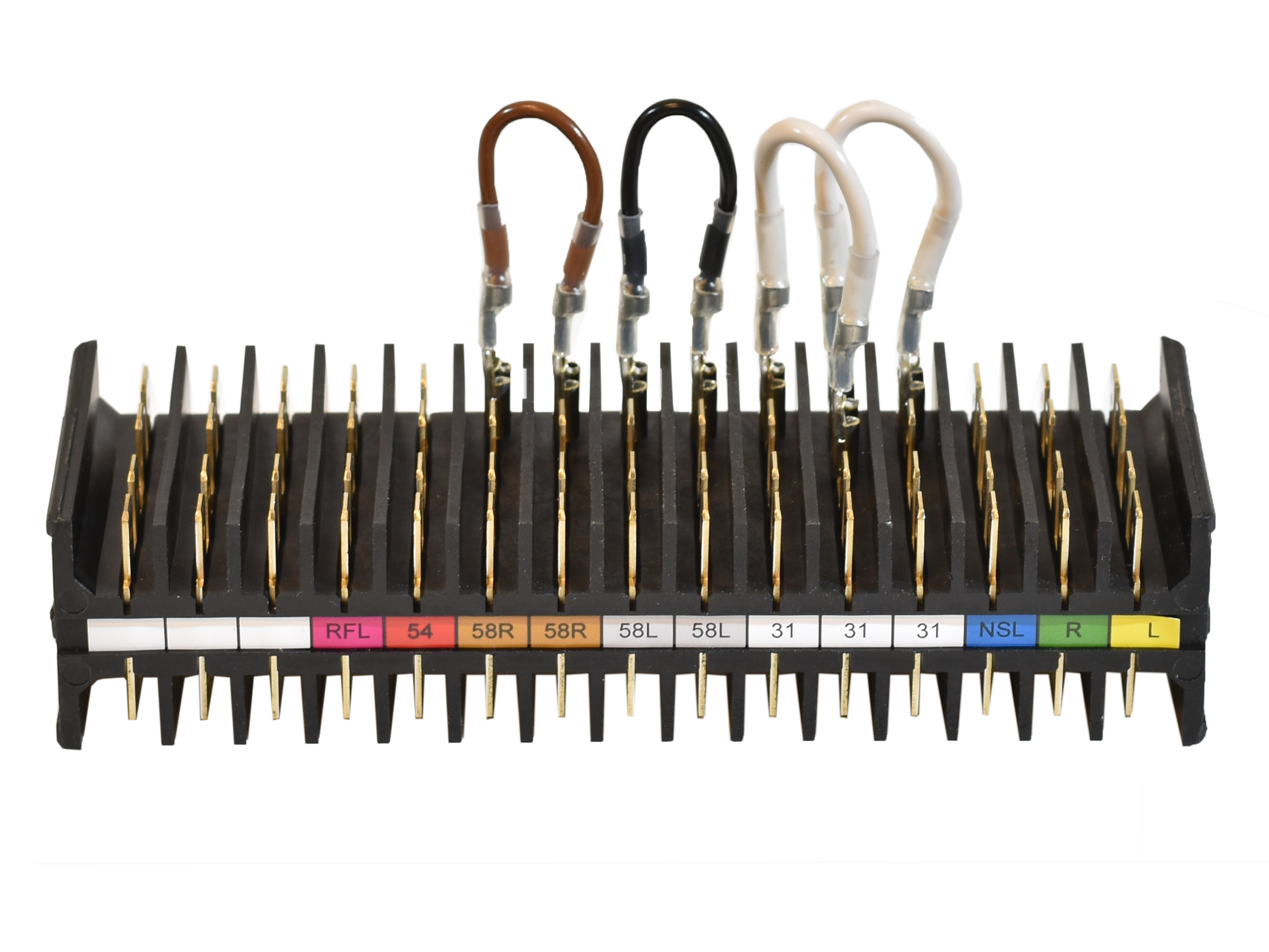 Kopplingsplint med flatstiftsanslutningar 12x4, 9x8