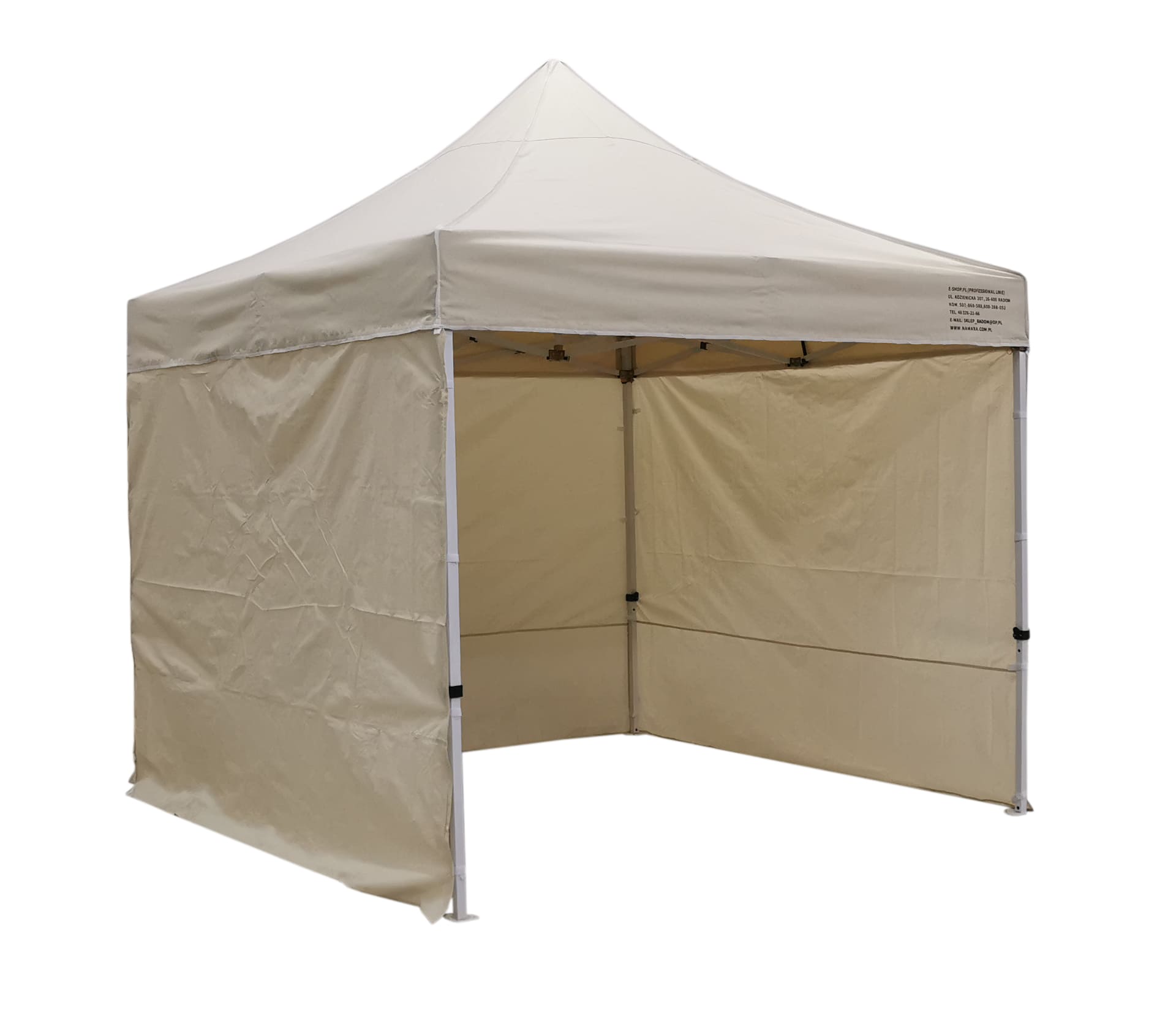 Premium popup tält 3 x 4.5m med 4 x 4 cm ben, robust handelstält, Namaxa (Tältväggar : 4.5m framvägg med dörr) - 8