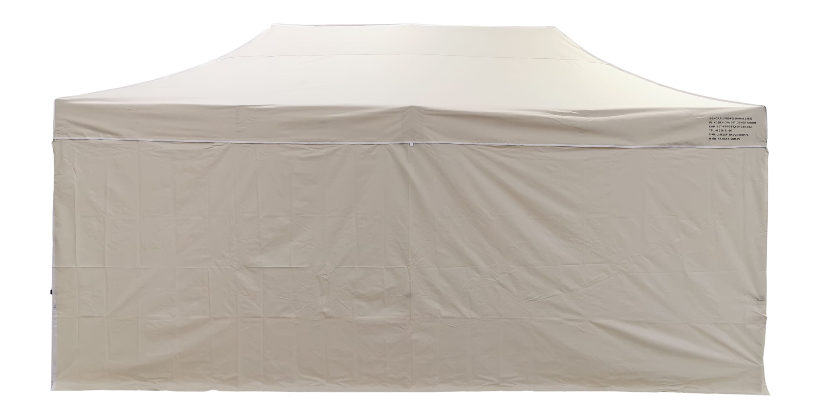 Premium popup tält 3 x 6m med 4 x 4 cm ben, robust handelstält, Namaxa (Tältväggar : 3 väggar, utan framvägg) - 5