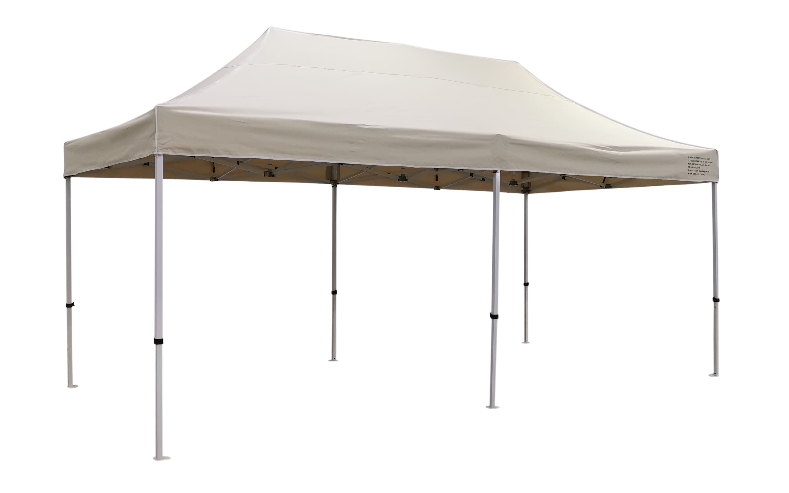 Premium popup tält 3 x 6m med 4 x 4 cm ben, robust handelstält, Namaxa (Tältväggar : 3 väggar, utan framvägg) - 4