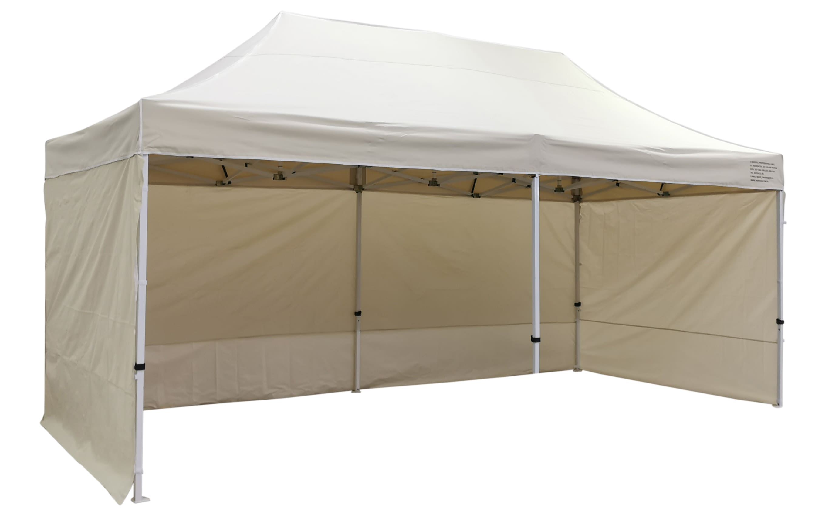 Premium popup tält 3 x 6m med 4 x 4 cm ben, robust handelstält, Namaxa (Tältväggar : 6m framvägg med dörr) - 3