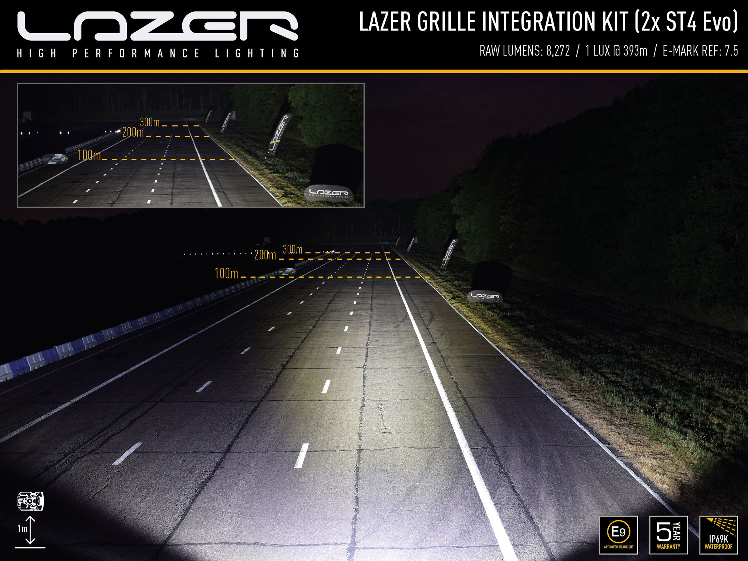 Lazer Ledrampskit VW T6 2016+ Highline/Trendline 2x ST4 Evo - 4