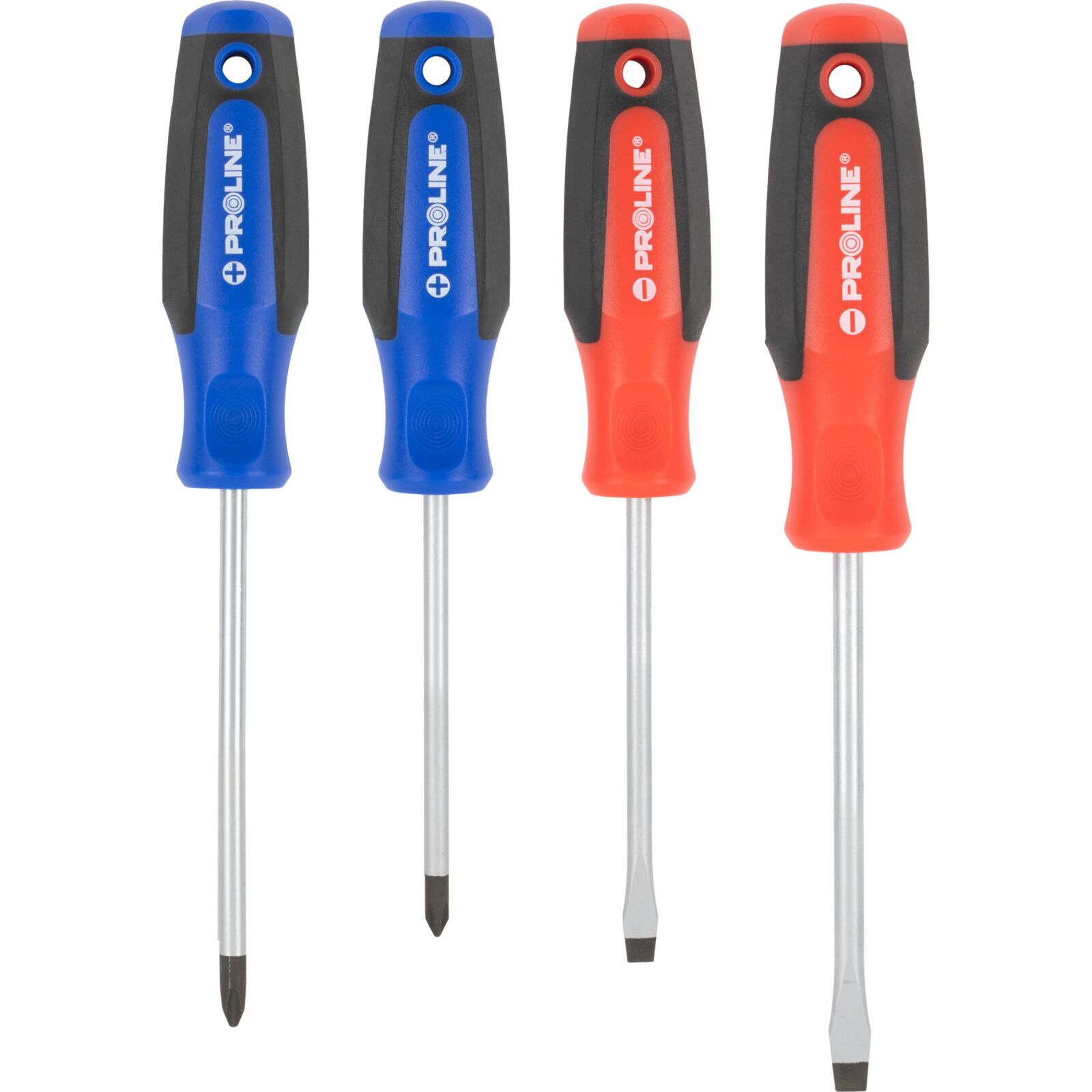 PROLINE TOOLS Skruvmejselsats 4 Delar, Soft-Touch, S2, Magnet, Proline